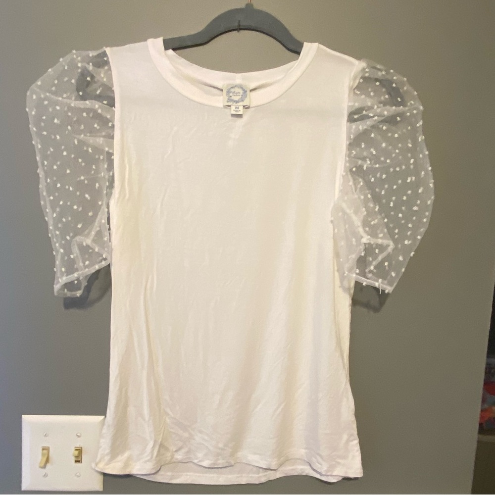 Blue Rain Ruffle Sleeves Blouse Top 
size Medium